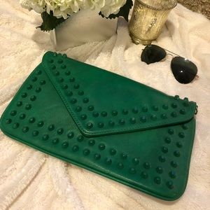 *BRAND NEW* Green Clutch / Crossbody W/ Studs